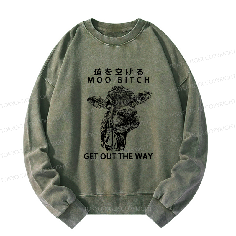 Tokyo-Tiger Funny Cow Washed Sweatshirt