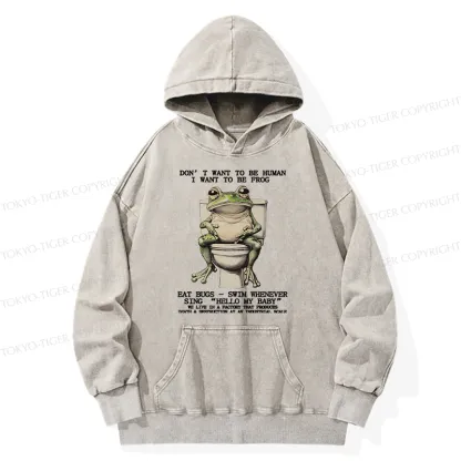Tokyo-Tiger I Just Want To Be A Frog Washed Hoodie