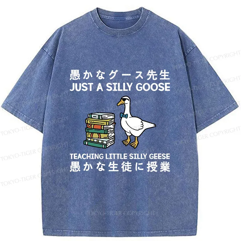 Tokyo-Tiger Stupid Goose Professor Washed T-Shirt