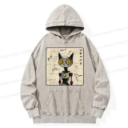 Tokyo-Tiger Robot Cat Washed Hoodie