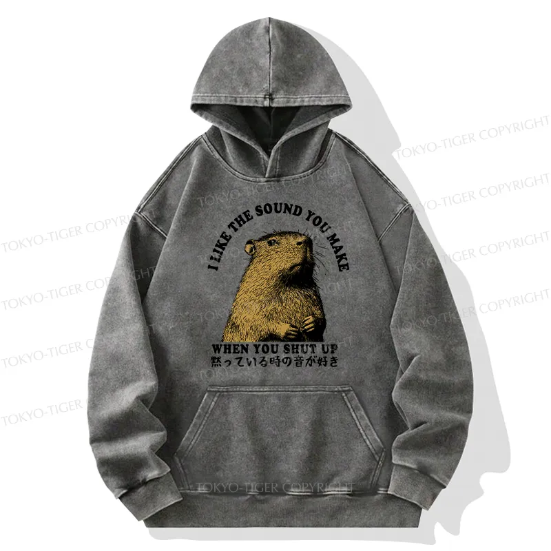 Tokyo-Tiger I Like The Sound Of Silence Washed Hoodie