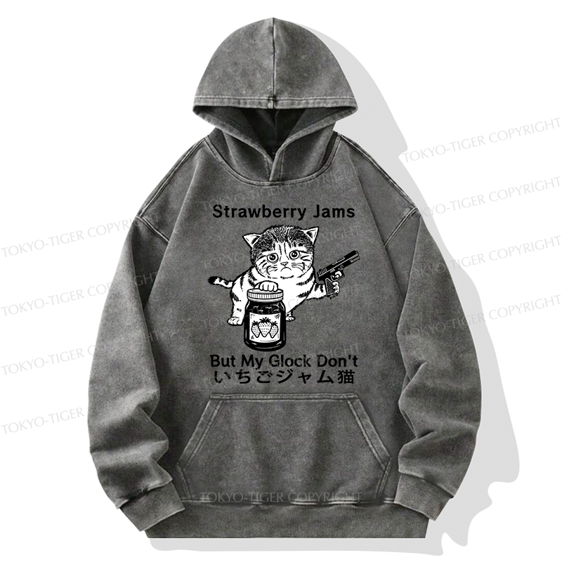 Tokyo-Tiger Strawberry Jam Cat Washed Hoodie