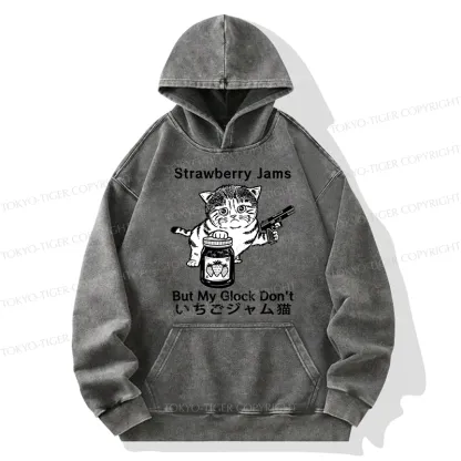 Tokyo-Tiger Strawberry Jam Cat Washed Hoodie