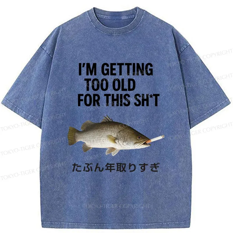 Tokyo-Tiger Smoked Fish Washed T-Shirt