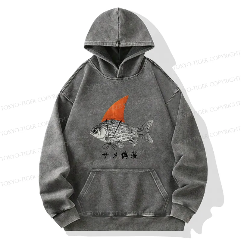Tokyo-Tiger Fish Disguise Washed Hoodie