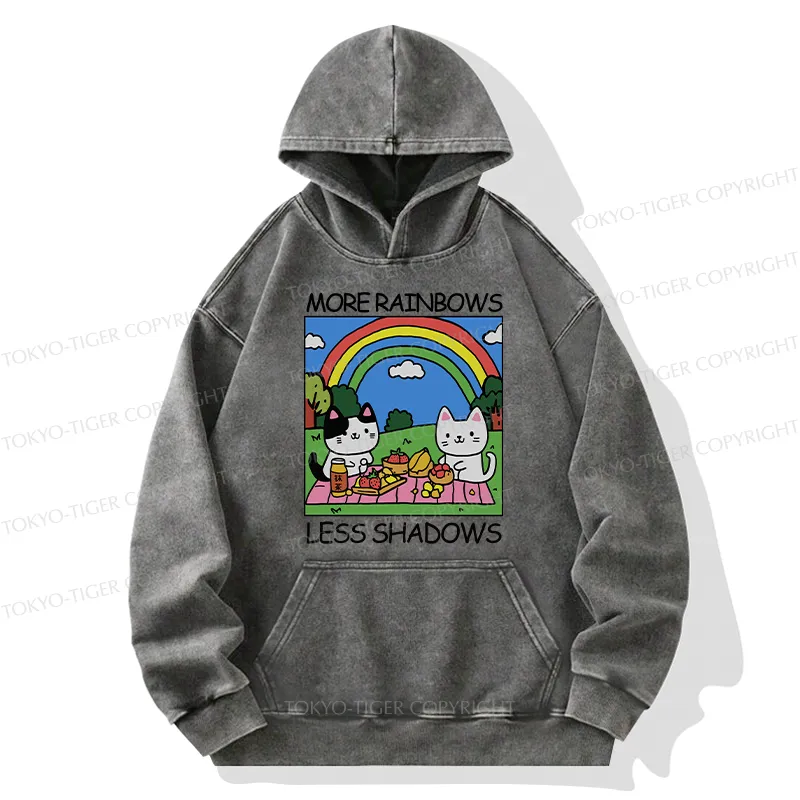 Tokyo-Tiger More Rainbows Less Shadows Washed Hoodie