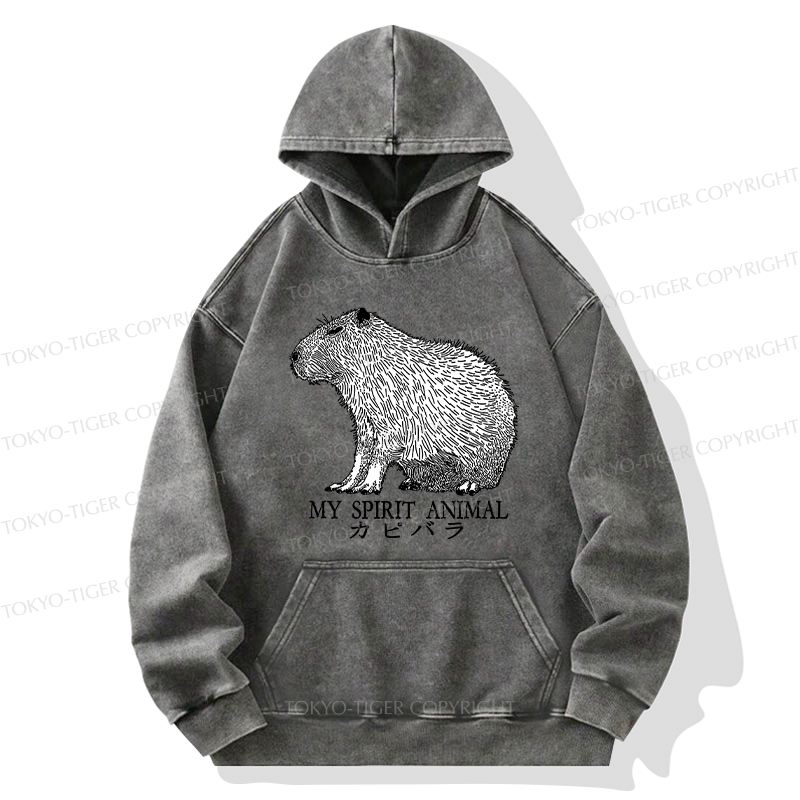Tokyo-Tiger Capybara Spirit Washed Hoodie