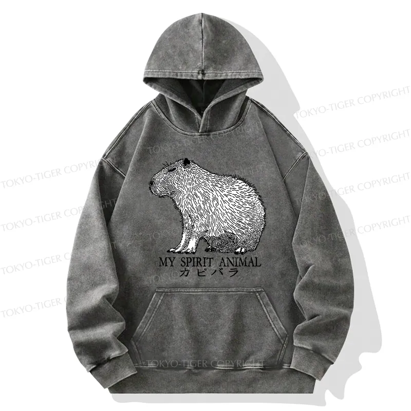 Tokyo-Tiger Capybara Spirit Washed Hoodie
