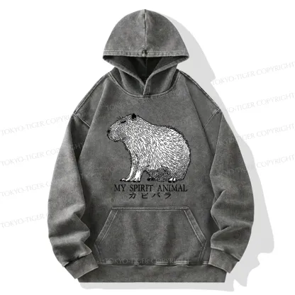 Tokyo-Tiger Capybara Spirit Washed Hoodie
