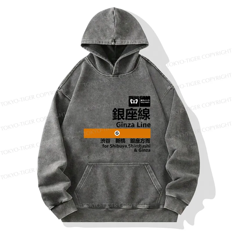 Tokyo-Tiger Ginza Line Japan Washed Hoodie