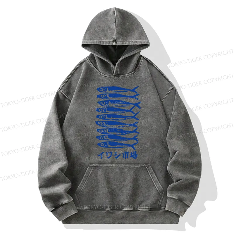 Tokyo-Tiger Sardine Market Washed Hoodie