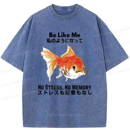 Tokyo-Tiger Live Like A Fish Washed T-Shirt