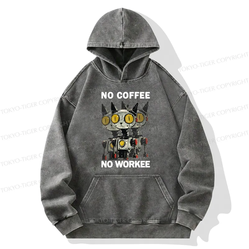 Tokyo-Tiger No Coffee No Workee Washed Hoodie