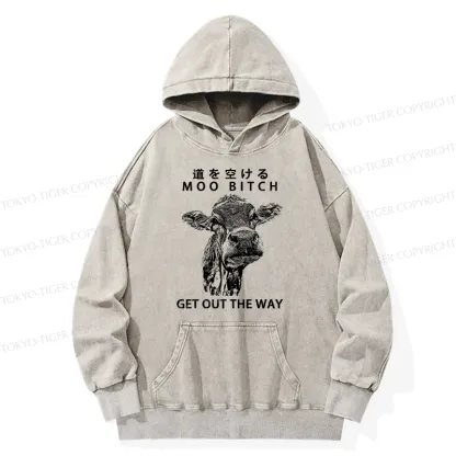 Tokyo-Tiger Funny Cow Washed Hoodie