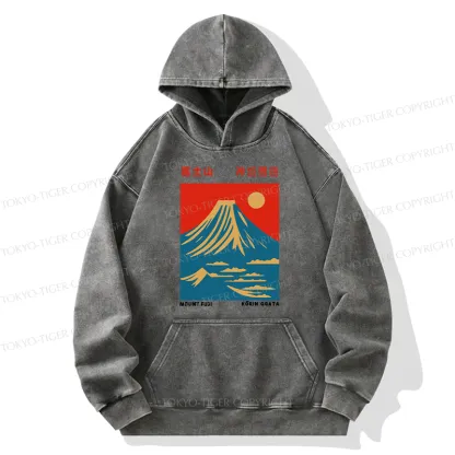 Tokyo-Tiger Mount Fuji Vintage Washed Hoodie