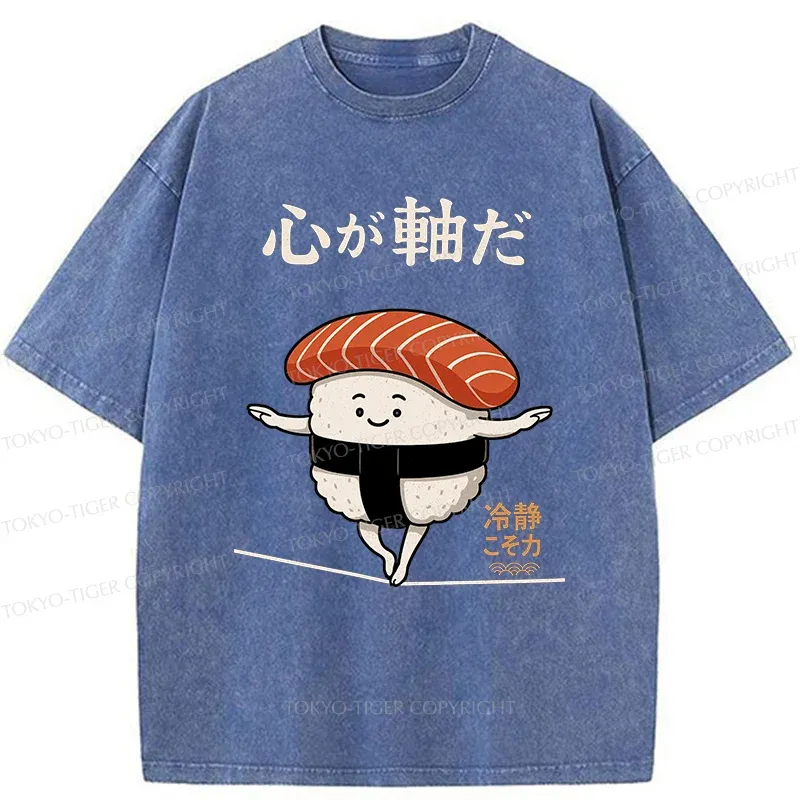 Tokyo-Tiger Calm Sushi Washed T-Shirt