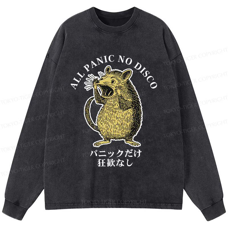 Tokyo-Tiger All Panic No Disco Washed Long Sleeve T-Shirt