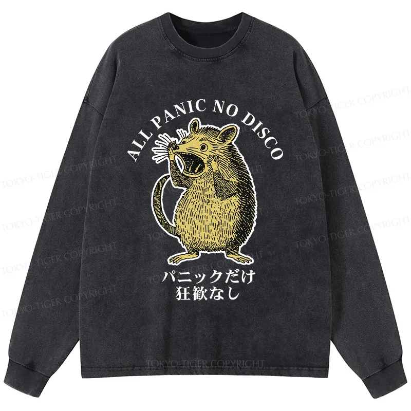 Tokyo-Tiger All Panic No Disco Washed Long Sleeve T-Shirt