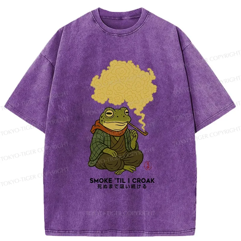 Tokyo-Tiger Smoke 'Til I Croak Washed T-Shirt