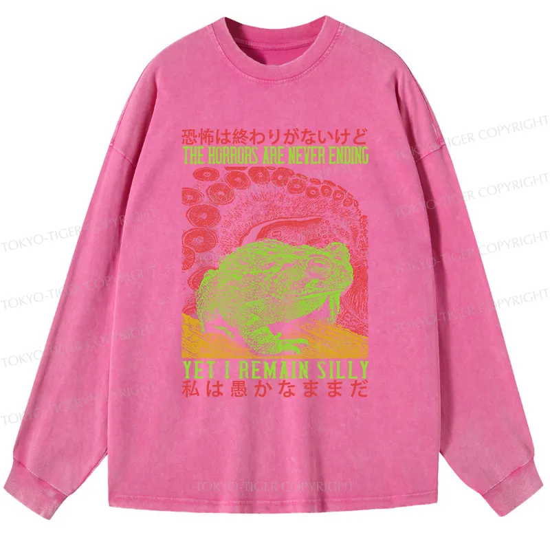 Tokyo-Tiger The Horrors Are Never Ending Japan Washed Long Sleeve T-Shirt