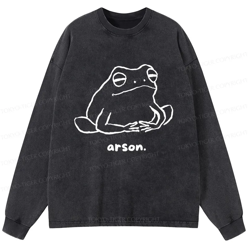 Tokyo-Tiger Japan Arsonist Frog Washed Long Sleeve T-Shirt