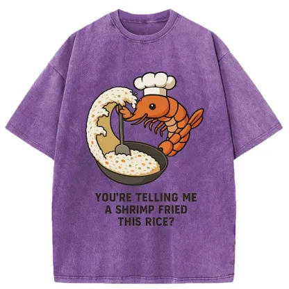 Tokyo-Tiger Shrimp Fried Rice Washed T-Shirt