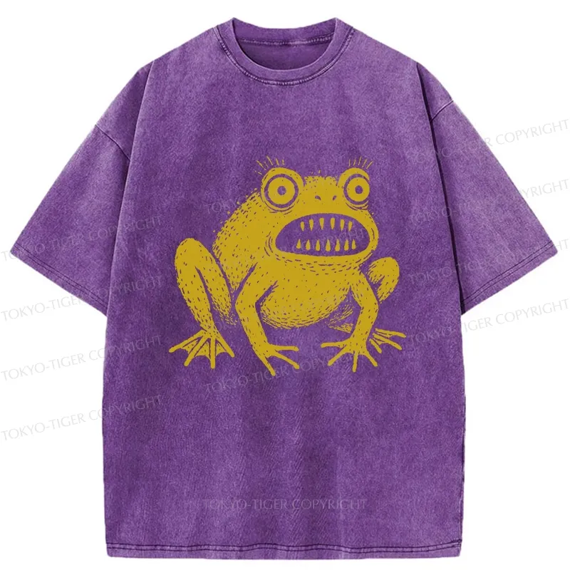 Tokyo-Tiger Horrible Japanese Frog Washed T-Shirt