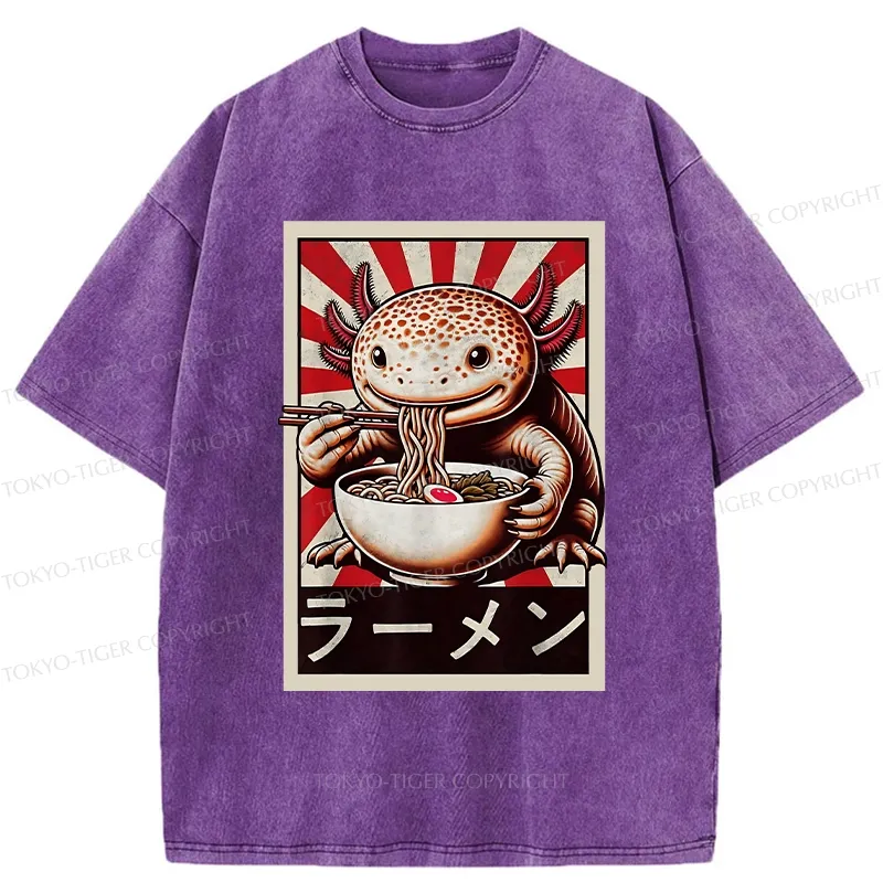Tokyo-Tiger Ramen Lover Salamander Washed T-Shirt