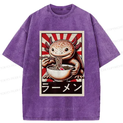Tokyo-Tiger Ramen Lover Salamander Washed T-Shirt