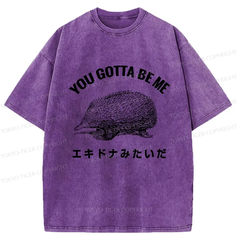 Tokyo-Tiger Funny Echidna Washed T-Shirt