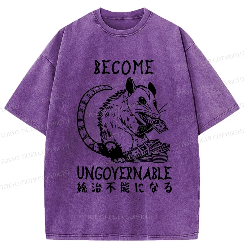 Tokyo-Tiger Ungovernable Opossum Washed T-Shirt