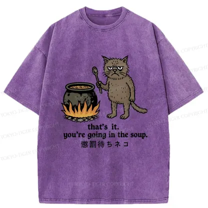 Tokyo-Tiger Cat About To Be Punished Washed T-Shirt