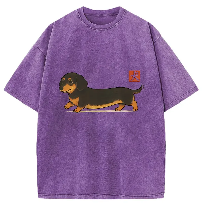 Tokyo-Tiger Japan Dachshund Washed T-Shirt