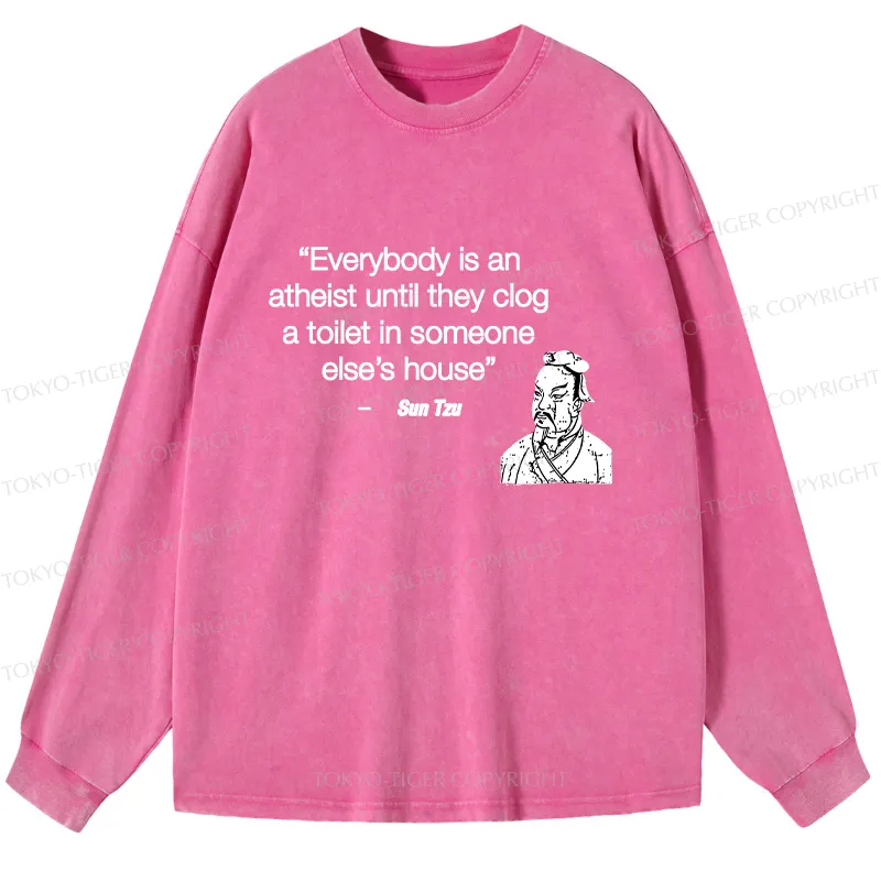 Tokyo-Tiger Funny Sun Tzu Saying Washed Long Sleeve T-Shirt