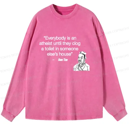 Tokyo-Tiger Funny Sun Tzu Saying Washed Long Sleeve T-Shirt