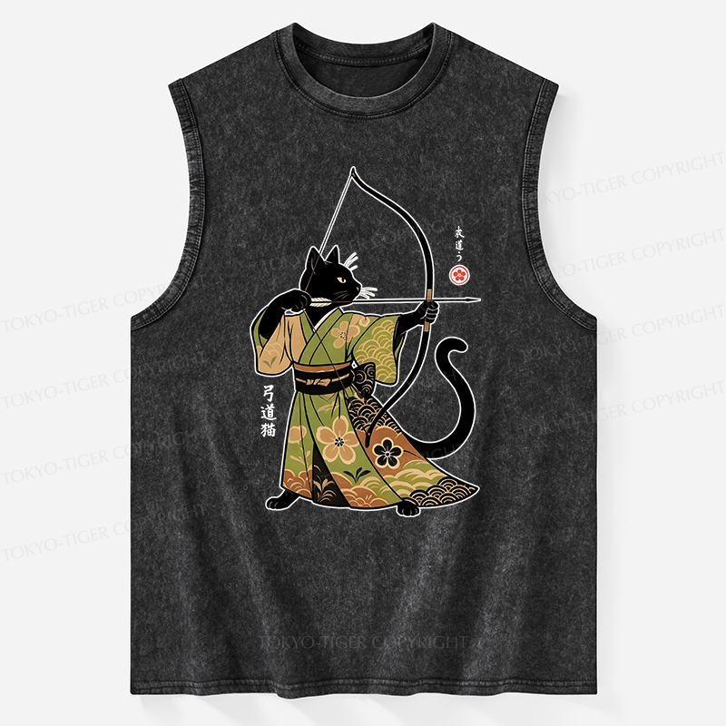 Tokyo-Tiger Japan Cat Archery Washed Tank