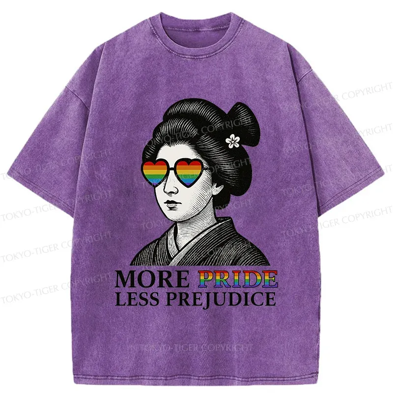 Tokyo-Tiger Geisha Wearing Sunglasses Washed T-Shirt