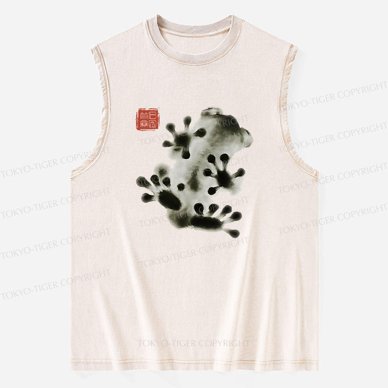 Tokyo-Tiger Ink Painting Frog Washed Tank