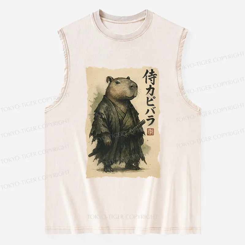 Tokyo-Tiger Capybara Samurai Washed Tank
