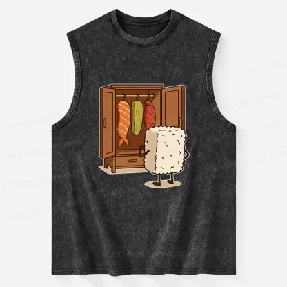 Tokyo-Tiger Sushi Pick Out Clothes Washed Tank