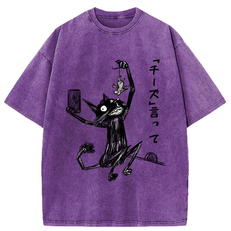 Tokyo-Tiger Say "Cheese" Washed T-Shirt