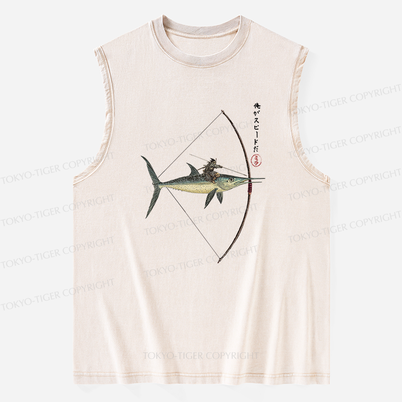 Tokyo-Tiger I Am Speed Washed Tank