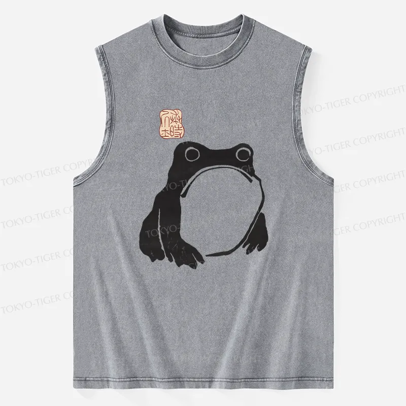 Tokyo-Tiger Matsumoto Hoji Woodblock Print Frog Washed Tank