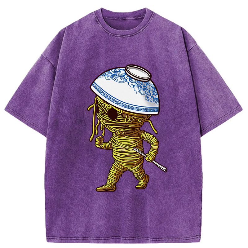 Tokyo-Tiger Walking Ramen Man Washed T-Shirt