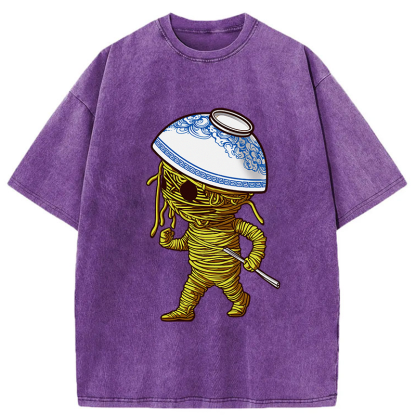 Tokyo-Tiger Walking Ramen Man Washed T-Shirt