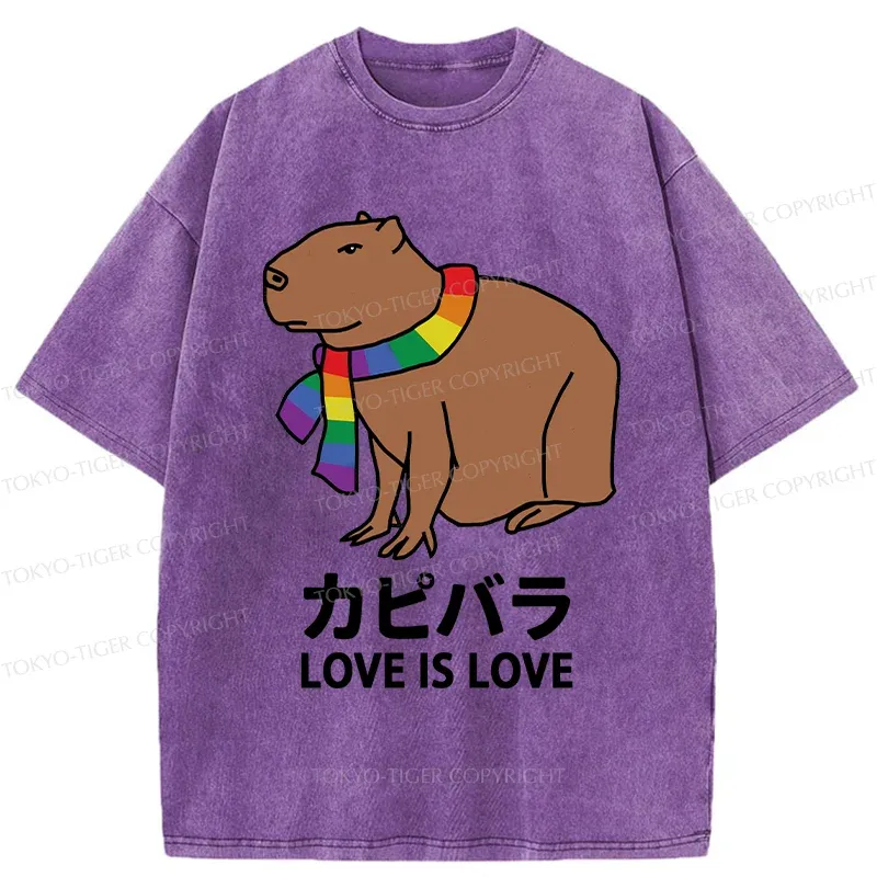 Tokyo-Tiger Capybara With Love Washed T-Shirt