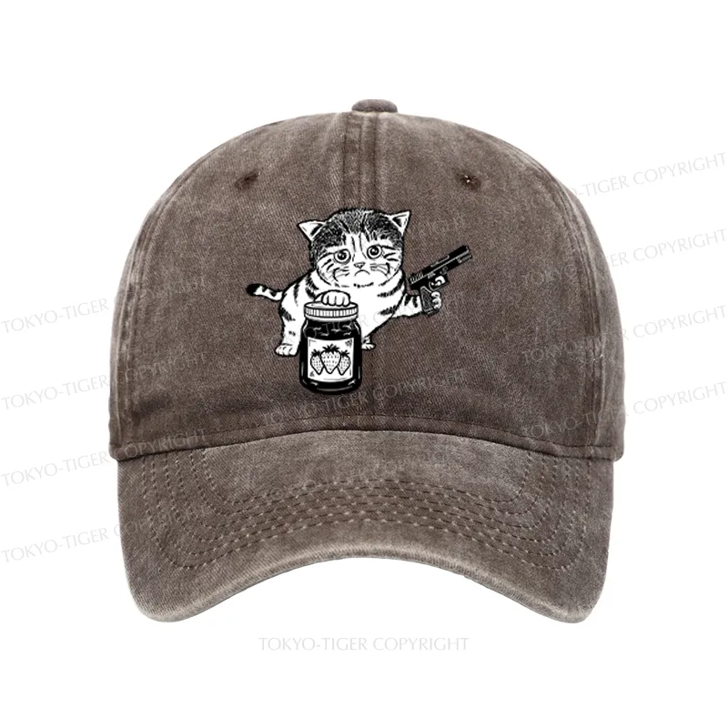 Tokyo-Tiger Strawberry Jam Cat Washed Cap