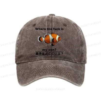 Tokyo-Tiger Fish Looking For Son Washed Cap