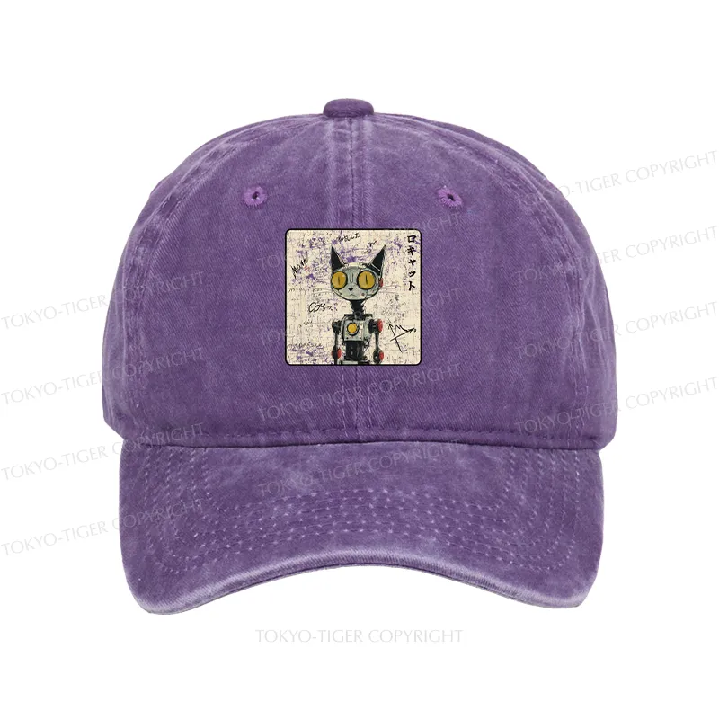 Tokyo-Tiger Robot Cat Washed Cap