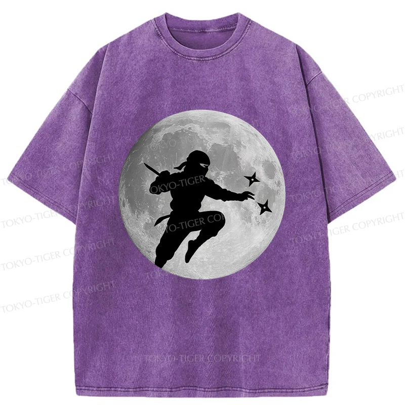 Tokyo-Tiger Ninja Under The Moon Washed T-Shirt